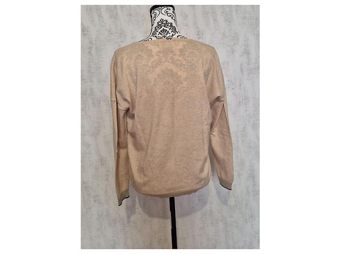 Pull feminino Bellerose bege com decote em V Tamanho 2 (38 / M) - vista 5