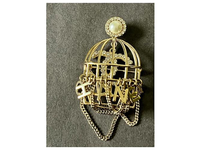Spilla Chanel Birdcage Oro Gold hardware - vista 3