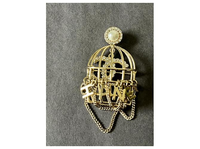 Spilla Chanel Birdcage Oro Gold hardware - vista 4