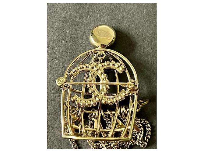 Spilla Chanel Birdcage Oro Gold hardware - vista 6