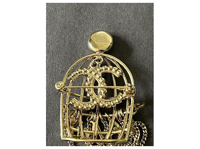 Spilla Chanel Birdcage Oro Gold hardware - vista 7