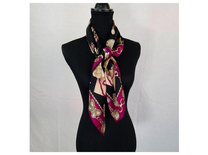 Emanuel Ungaro foulard in seta vintage 1990s Nero Viola scuro - vista 2