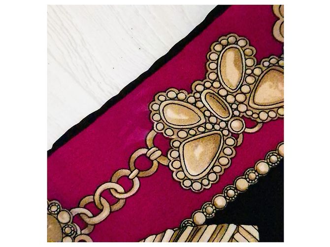 Emanuel Ungaro foulard in seta vintage 1990s Nero Viola scuro - vista 4