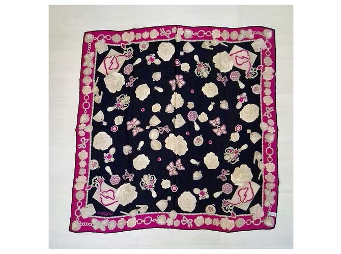 Emanuel Ungaro foulard in seta vintage 1990s Nero Viola scuro - vista 5