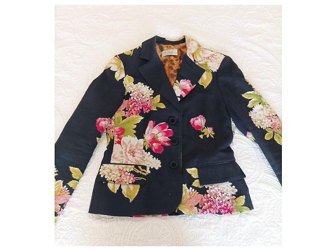 Autre Marque CLIPS Black Cotton Wool Jacket Size 44 - view 2