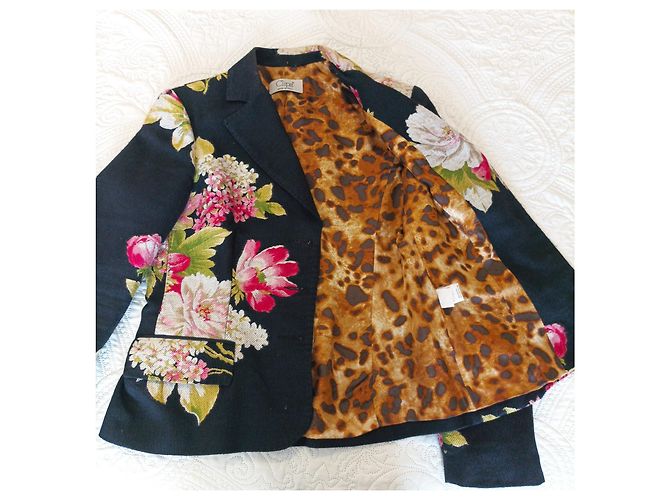 Autre Marque CLIPS Black Cotton Wool Jacket Size 44 - view 5