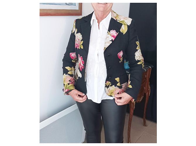 Autre Marque CLIPS Black Cotton Wool Jacket Size 44 - view 6