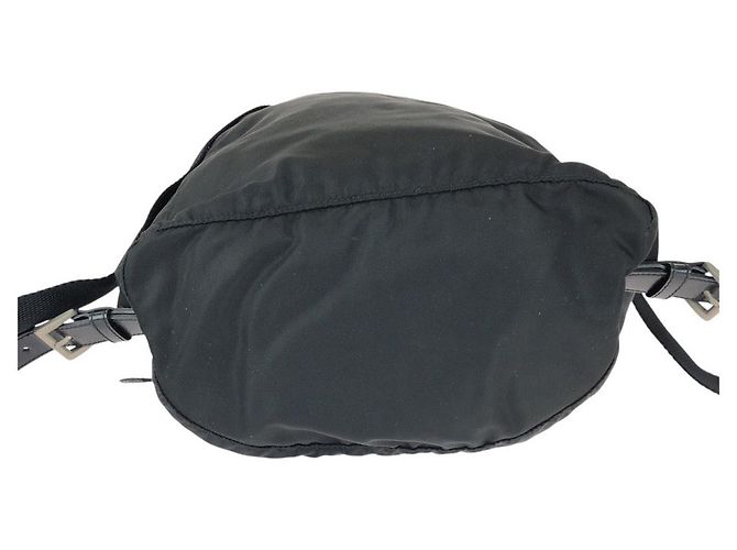 Prada Nylon Tessuto Logo Rucksack Schwarz - vista 10