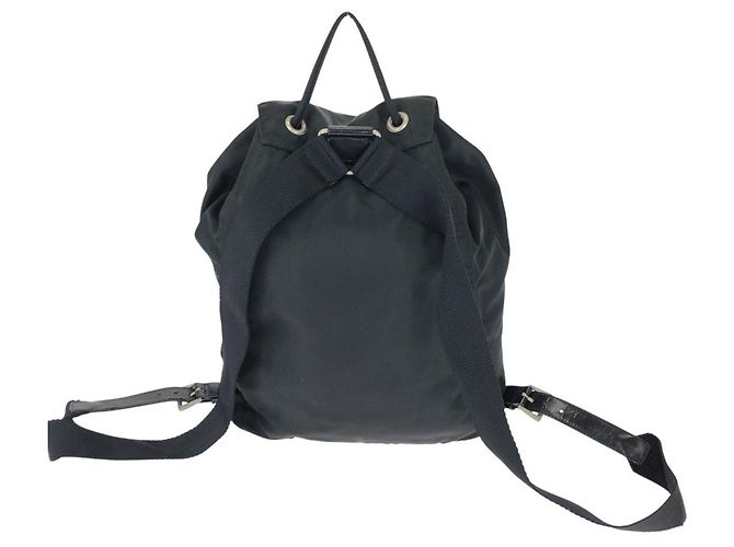 Prada Nylon Tessuto Logo Rucksack Schwarz - vista 2