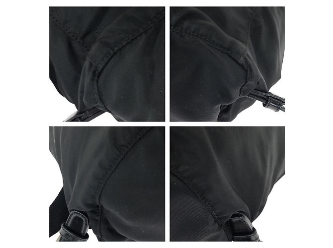 Prada Nylon Tessuto Logo Rucksack Schwarz - vista 3