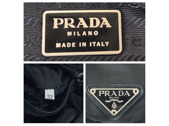 Prada Nylon Tessuto Logo Rucksack Schwarz - vista 4