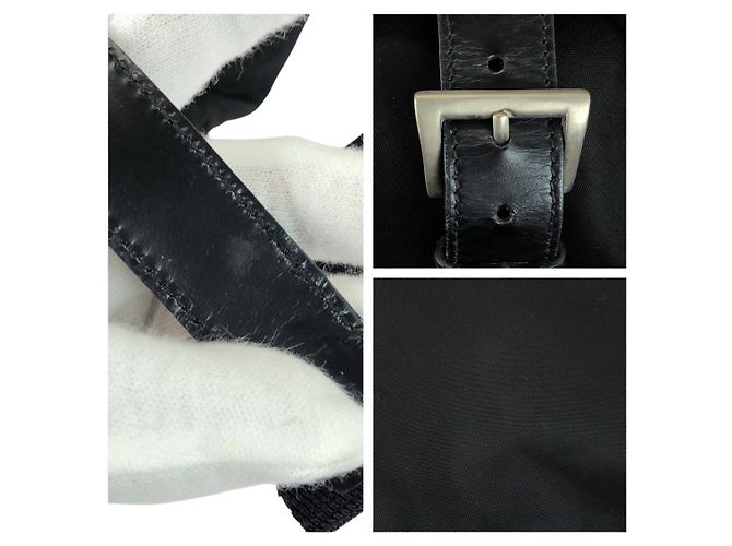 Prada Nylon Tessuto Logo Rucksack Schwarz - vista 5