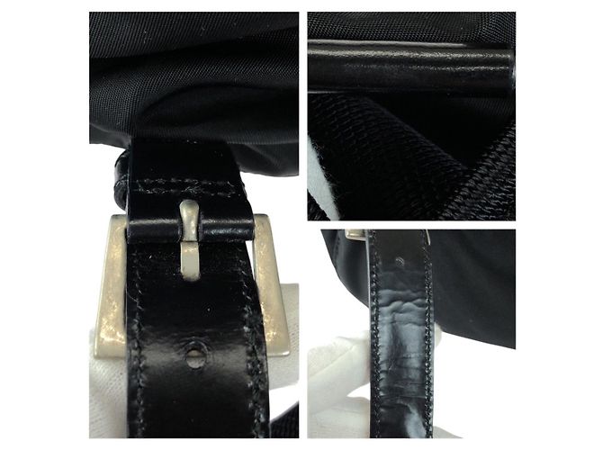Prada Nylon Tessuto Logo Rucksack Schwarz - vista 6
