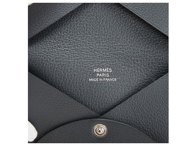 Hermès Tarjetero Hermes Calvi Vau Epsom Gris - vista 8