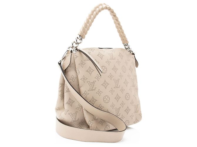 Bolso Satchel Babylone de Cuero Mahina de Louis Vuitton con cadena BB Gris - vista 2