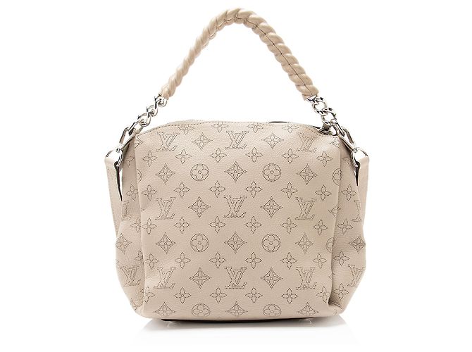 Bolso Satchel Babylone de Cuero Mahina de Louis Vuitton con cadena BB Gris - vista 3