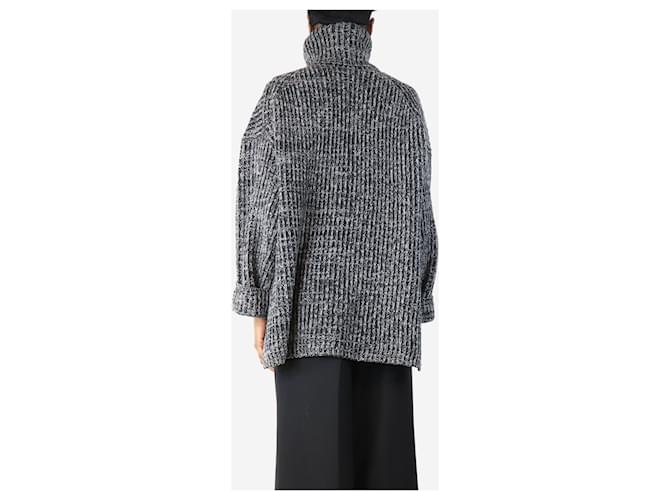 Acne Schwarzer und grauer grob gestrickter Pullover - Größe XS - Ansicht 2