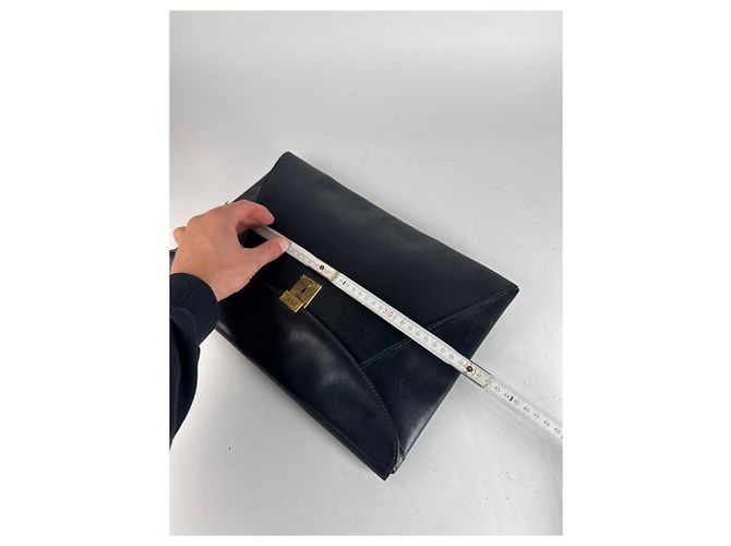 Clutch de couro vintage Gucci preto - vista 11