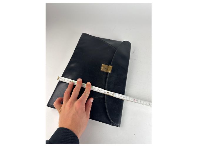 Clutch de couro vintage Gucci preto - vista 12