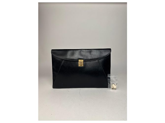 Clutch de couro vintage Gucci preto - vista 13