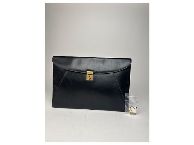 Clutch de couro vintage Gucci preto - vista 4