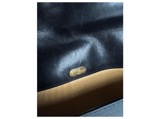 Clutch de couro vintage Gucci preto - vista 6