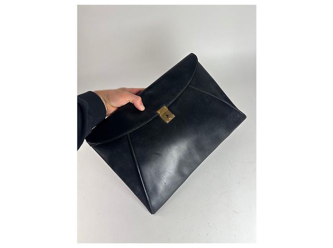 Clutch de couro vintage Gucci preto - vista 9