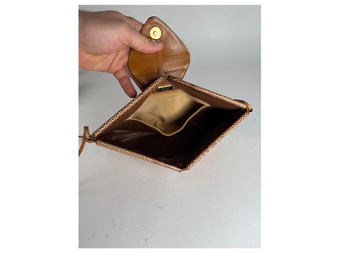 Vintage Givenchy Schlangenprägung Leder Umhängetasche Camel Kamel - Ansicht 3