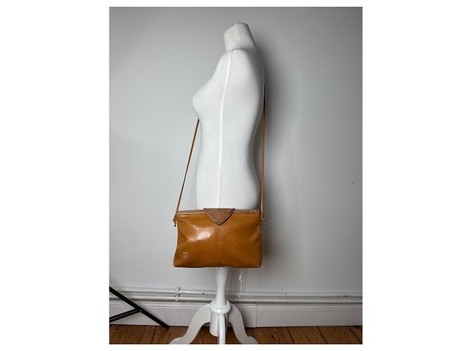 Vintage Givenchy Schlangenprägung Leder Umhängetasche Camel Kamel - Ansicht 4