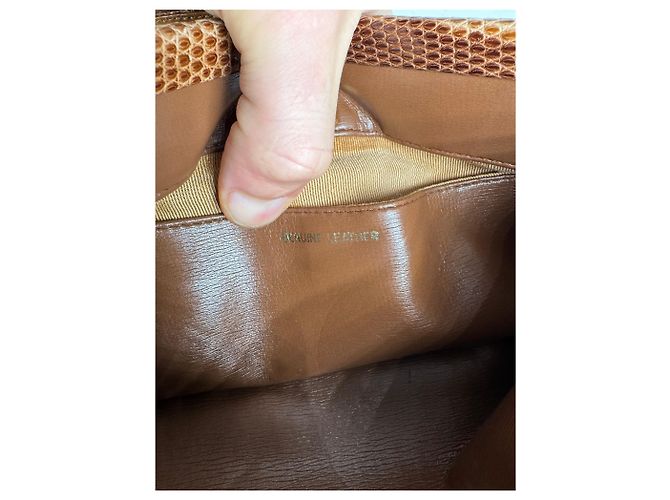 Vintage Givenchy Schlangenprägung Leder Umhängetasche Camel Kamel - Ansicht 8