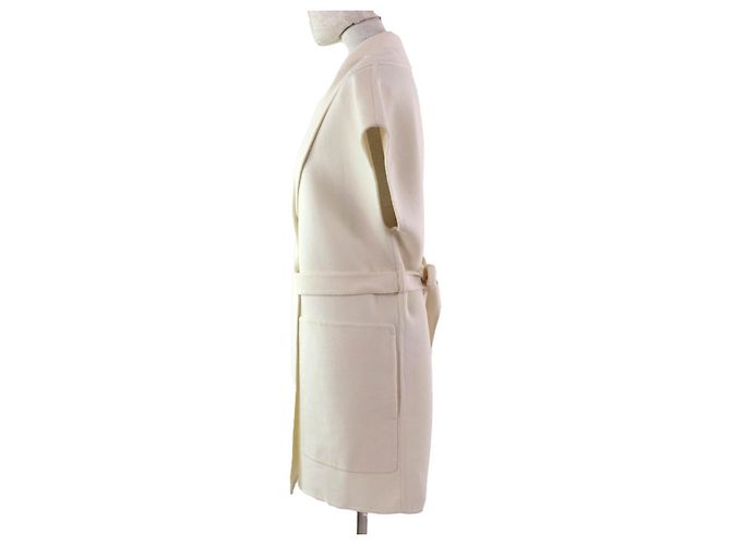 Hermès Cinturón de cuero de lujo Hermes Mejor Diseño Chaleco de Cachemira Blanco Blanco roto - vista 2