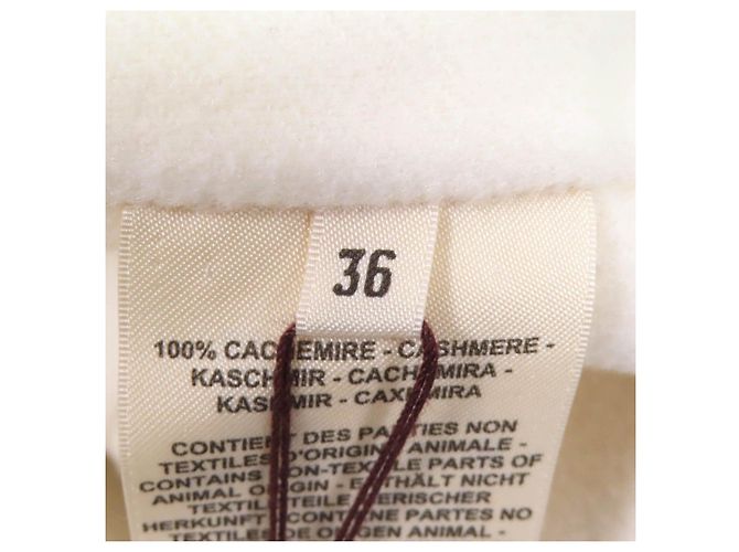 Hermès Cinturón de cuero de lujo Hermes Mejor Diseño Chaleco de Cachemira Blanco Blanco roto - vista 8
