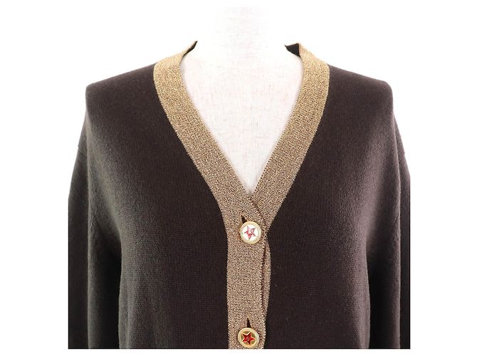 Cárdigan de cachemira con botón estrella COCO de Chanel Castaño - vista 4