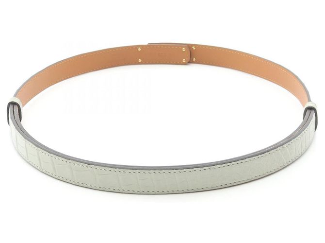 Hermès Kelly Gürtel aus mattem Alligator Grün - Ansicht 2