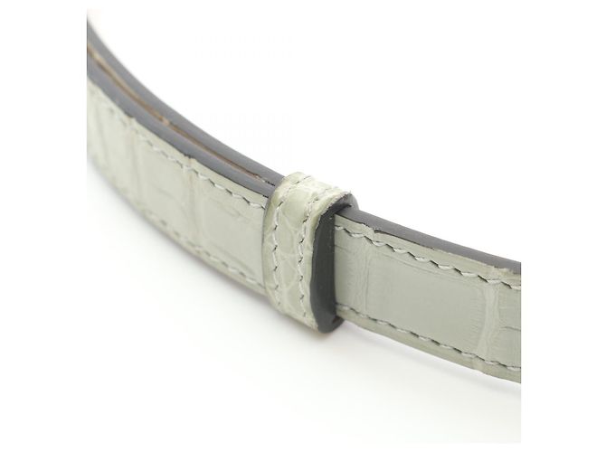 Hermès Kelly Gürtel aus mattem Alligator Grün - Ansicht 6