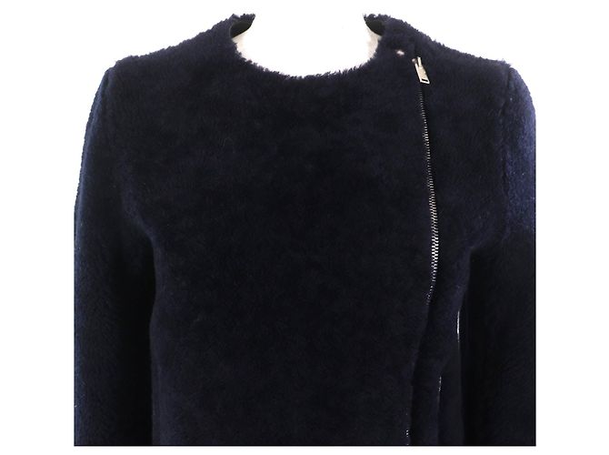 Céline Chaqueta de cordero de piel de cordero de la época Phoebe de Celine Azul Azul marino - vista 4