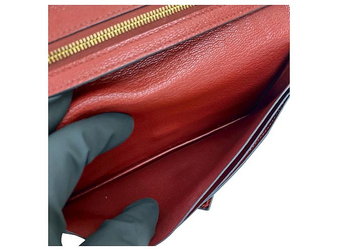Hermès Hermes Bearn Soufflet Shiny Alligator Long Wallet Brown Bronze - view 9