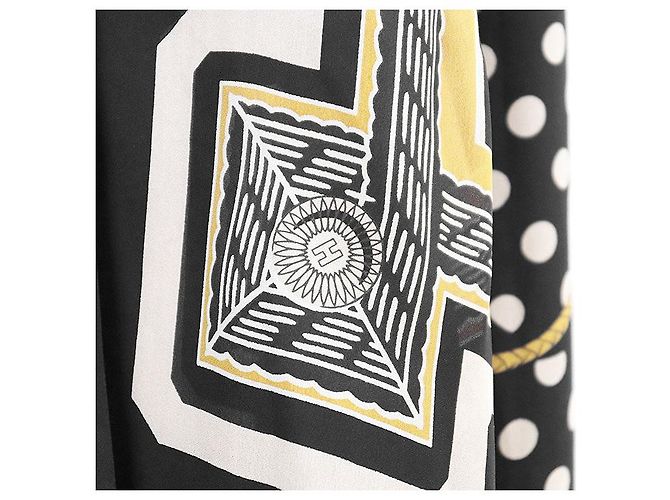 Vestido de seda con estampado H Logo Poste aux Lettres de Hermès Negro - vista 11