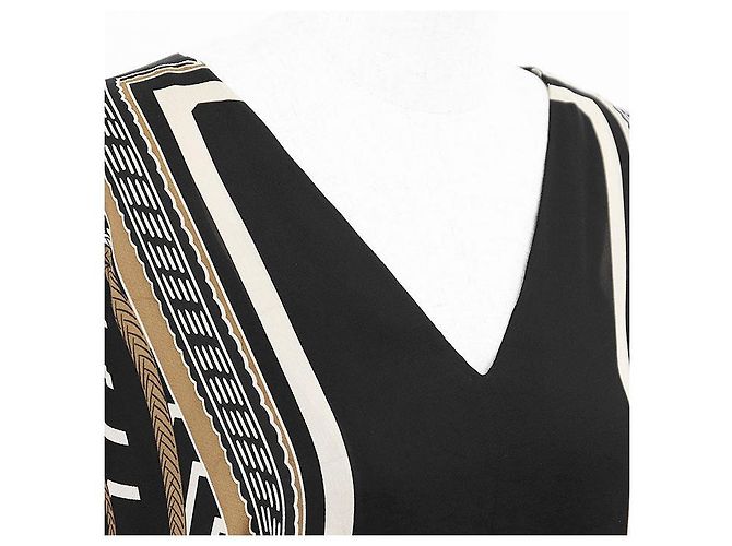 Vestido de seda con estampado H Logo Poste aux Lettres de Hermès Negro - vista 12