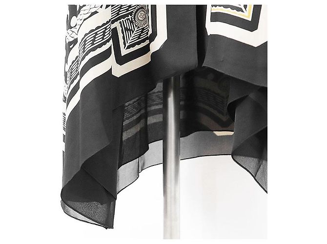 Vestido de seda con estampado H Logo Poste aux Lettres de Hermès Negro - vista 4
