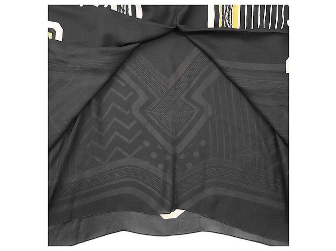 Vestido de seda con estampado H Logo Poste aux Lettres de Hermès Negro - vista 8