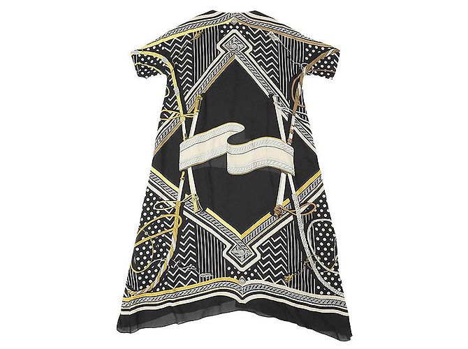 Vestido de seda con estampado H Logo Poste aux Lettres de Hermès Negro - vista 9