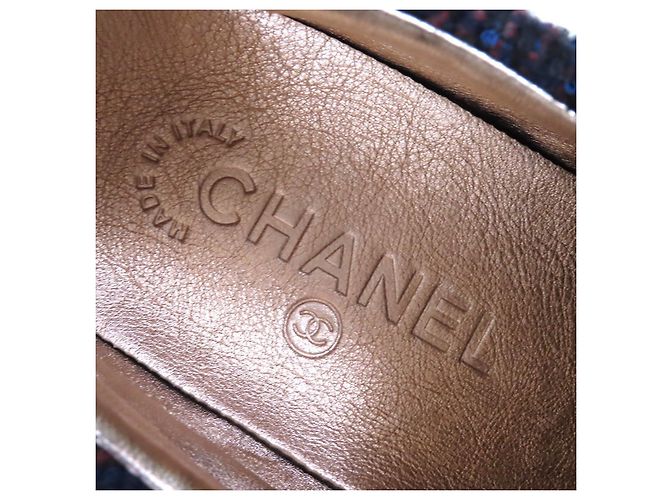 Chanel COCO Mark Tweed Switch Wildleder-Sneaker Braun Schwarz Golden Gelb - Ansicht 10