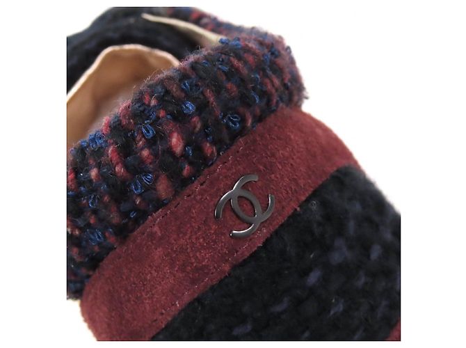 Chanel COCO Mark Tweed Switch Wildleder-Sneaker Braun Schwarz Golden Gelb - Ansicht 9