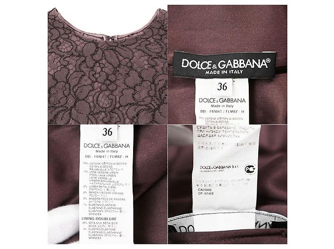 Dolce & Gabbana Dolce&Gabbana Kleid aus Wollmischung mit Spitze Braun Bordeaux - Ansicht 10