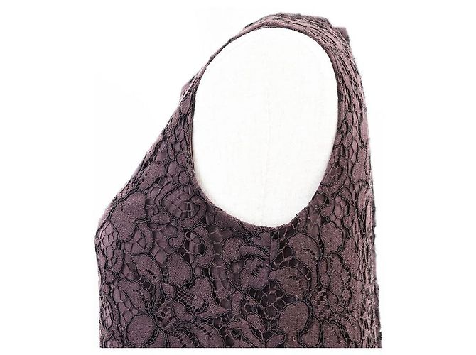 Dolce & Gabbana Dolce&Gabbana Kleid aus Wollmischung mit Spitze Braun Bordeaux - Ansicht 12