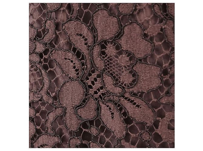 Dolce & Gabbana Dolce&Gabbana Kleid aus Wollmischung mit Spitze Braun Bordeaux - Ansicht 13