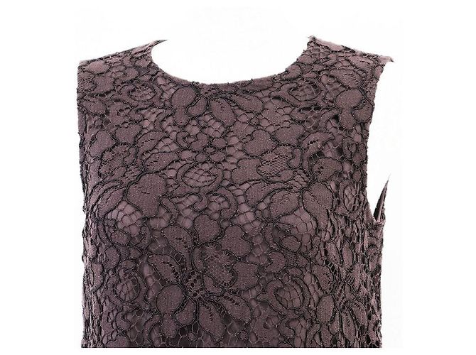 Dolce & Gabbana Dolce&Gabbana Kleid aus Wollmischung mit Spitze Braun Bordeaux - Ansicht 2