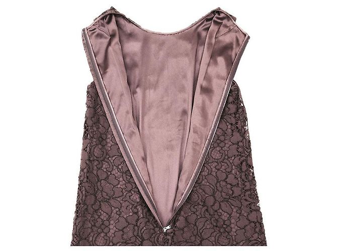Dolce & Gabbana Dolce&Gabbana Kleid aus Wollmischung mit Spitze Braun Bordeaux - Ansicht 3