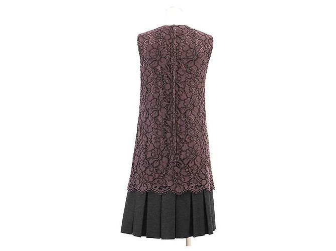 Dolce & Gabbana Dolce&Gabbana Kleid aus Wollmischung mit Spitze Braun Bordeaux - Ansicht 8
